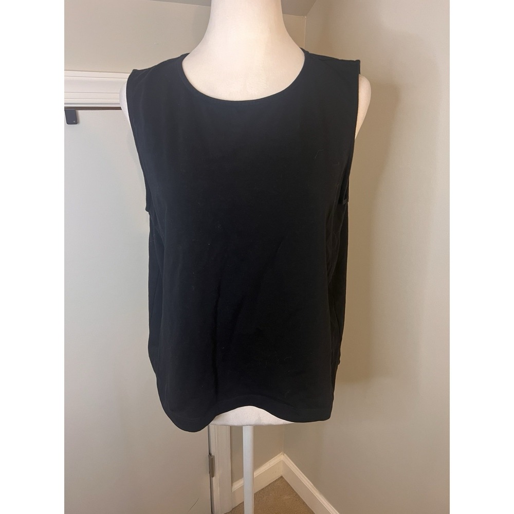 Eileen Fisher Black Cotton Spandex‎ Tank Top Shell Medium